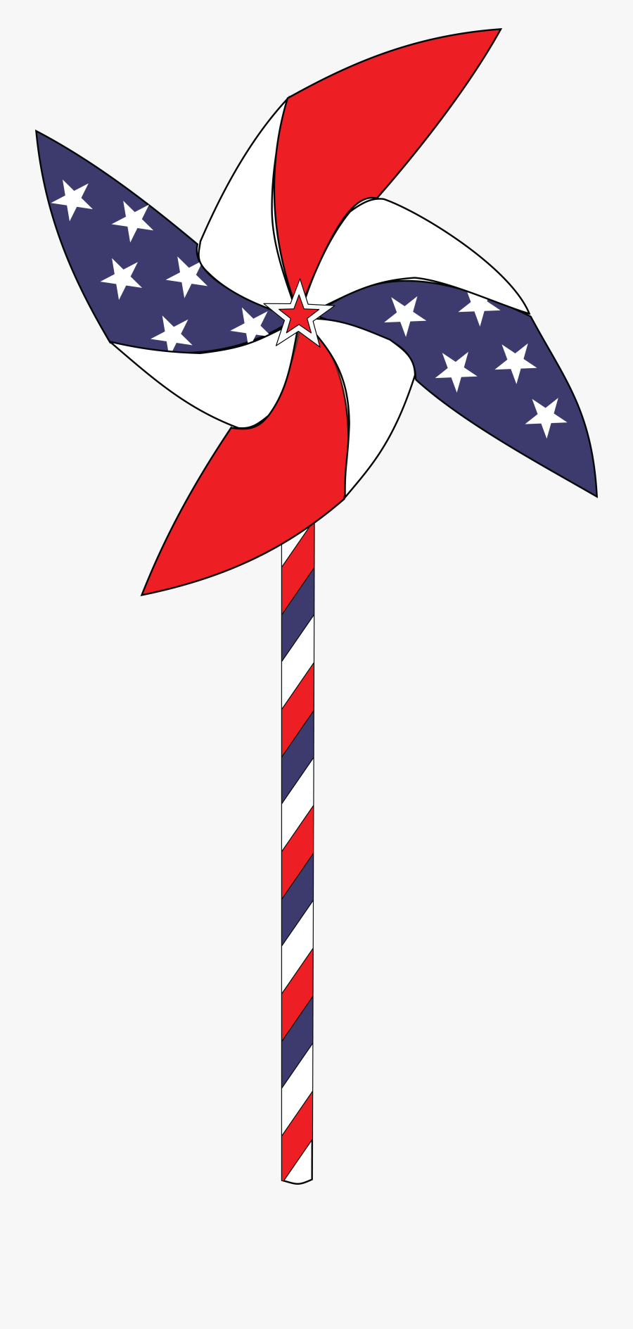 Clipart - Fourth Of July Pinwheel, Transparent Clipart