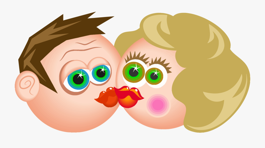 Kiss Clipart Png - Couple Kissing Cartoon Png, Transparent Clipart