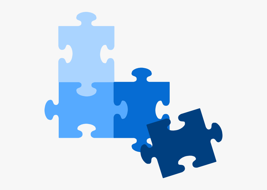 Blue Puzzle Pieces Clip Art, Transparent Clipart