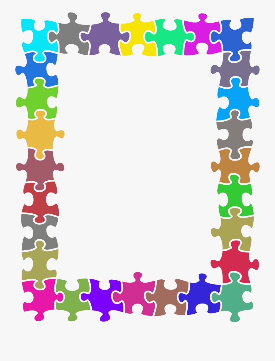 Puzzle Clipart Purple - Transparent Puzzle Piece Border, Transparent Clipart