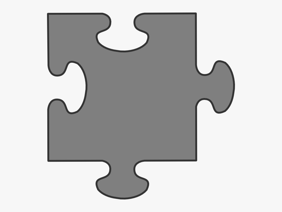 Gray Border Puzzle Piece Clip Art - Gray Puzzle Pieces Clip Art, Transparent Clipart