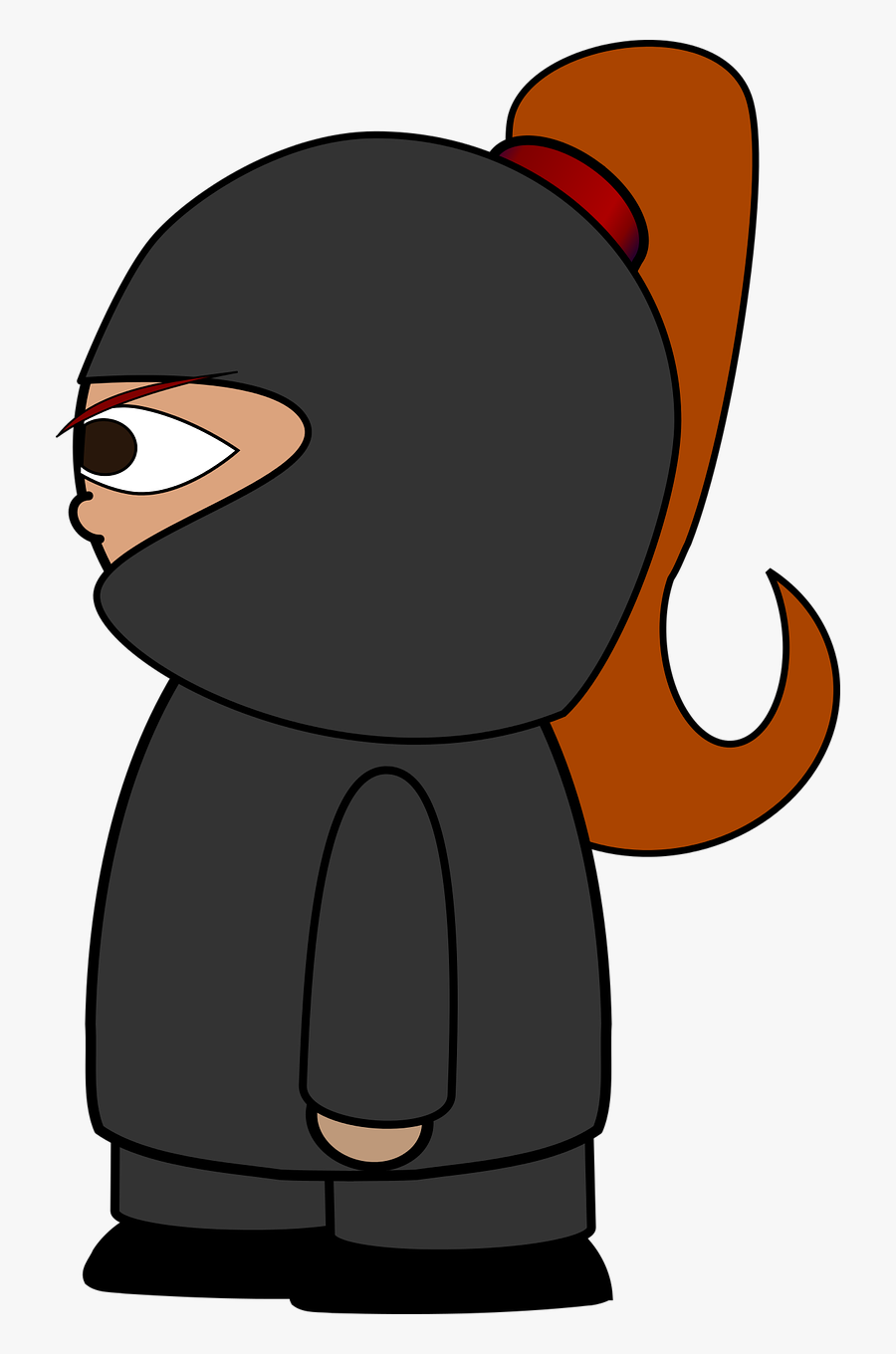 Character - Ninja With Ponytail, Transparent Clipart