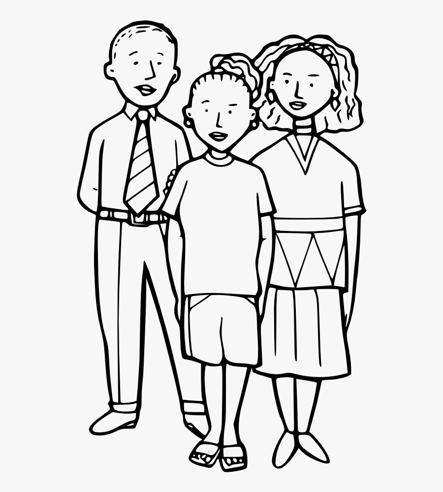 3 Children Clip Art - 3 Children Outline, Transparent Clipart