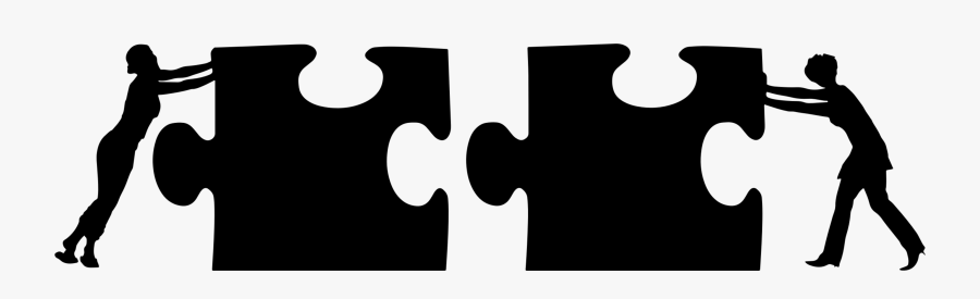 Two Women, Two Puzzle Pieces Silhouette Clip Arts - Two Puzzle Pieces Clipart, Transparent Clipart