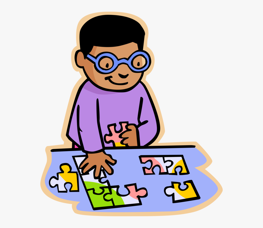 Vector Illustration Of Primary Or Elementary School - Kids Puzzle Clipart, Transparent Clipart