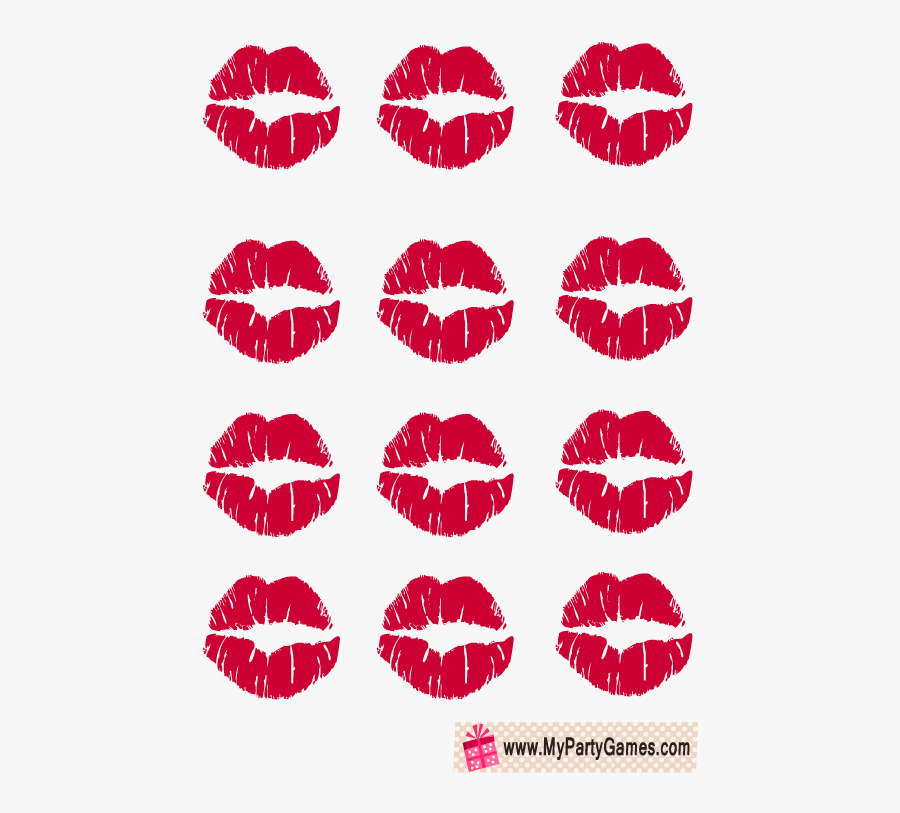Free Printable Pin The Kiss On The Groom Game Wedding - Lips, Transparent Clipart