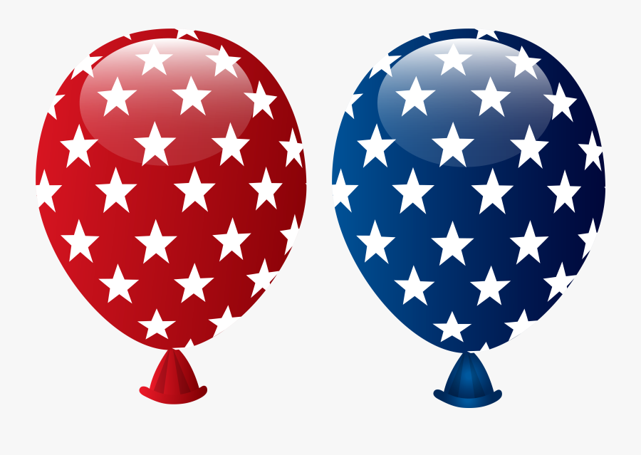 Usa Balloons Decoration Png Clipart Image - 4th Of July Balloons Clipart, Transparent Clipart