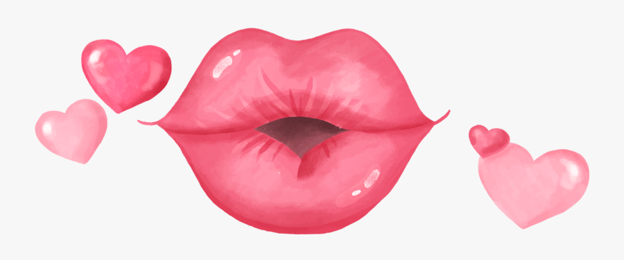 Transparent Valentine Clipart - Kiss Lips Transparent Background, Transparent Clipart