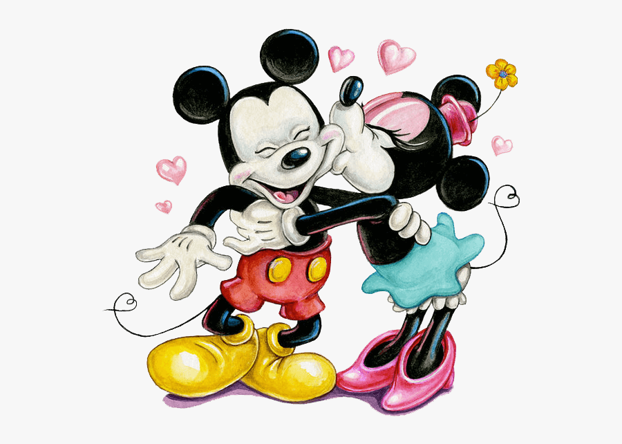 Disney Mickey Mouse And Minnie Mouse Kiss - Mickey Mouse Minnie Mouse, Transparent Clipart