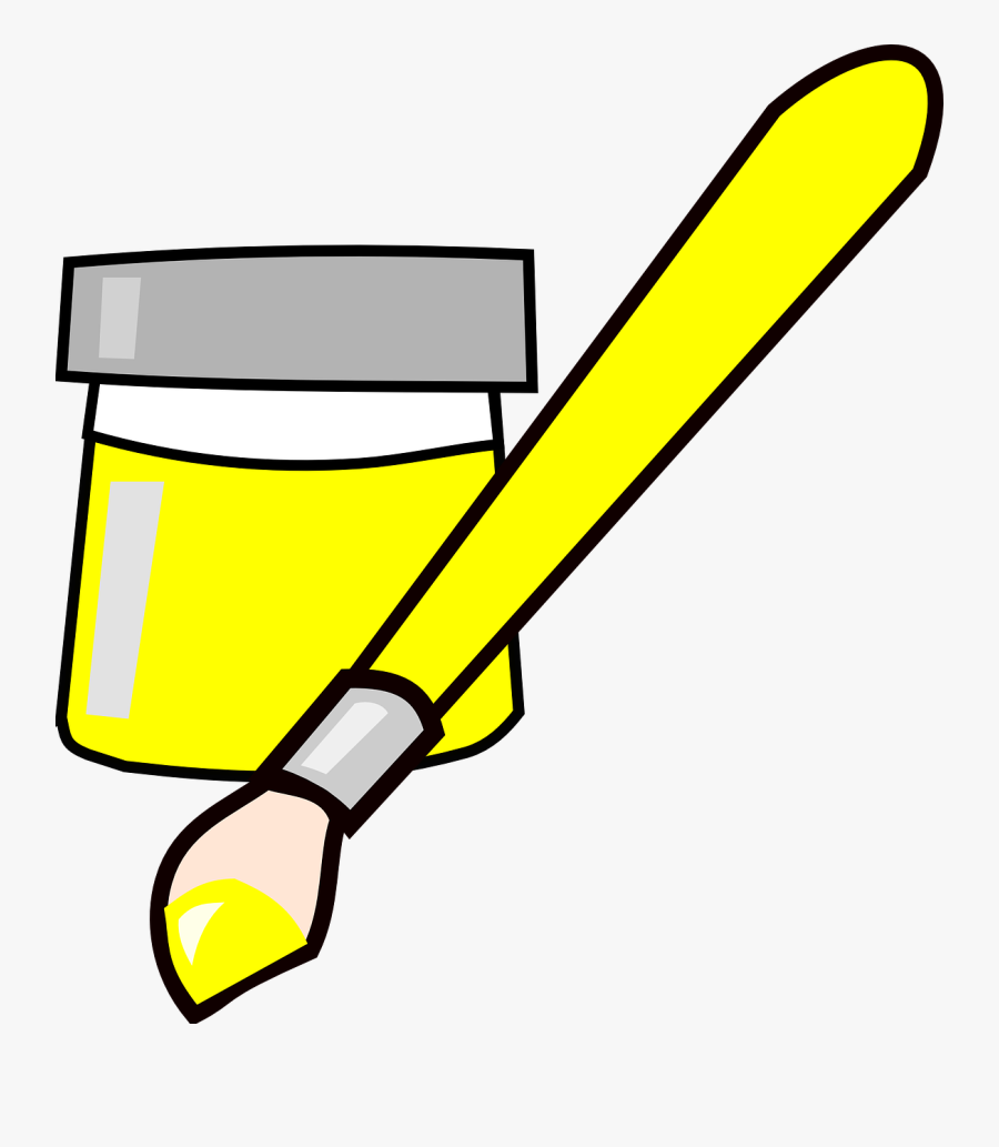 Yellow Paint Brush Clipart, Transparent Clipart