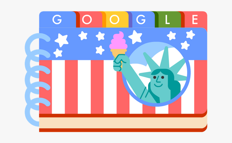 Google Doodle July 4th 2018, Transparent Clipart