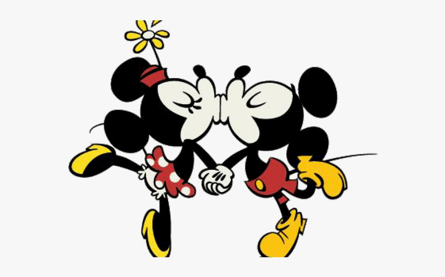 Mickey Y Minnie Mouse Kiss, Transparent Clipart