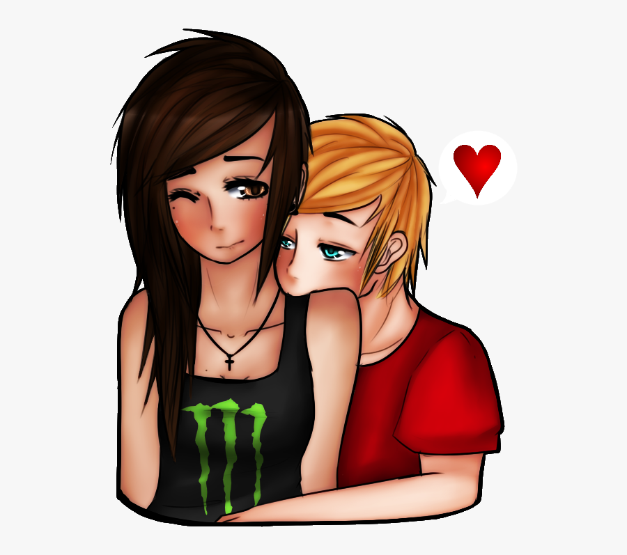 Kisses Clipart Kind Person - Transparent Background Cartoon Couple Png, Transparent Clipart