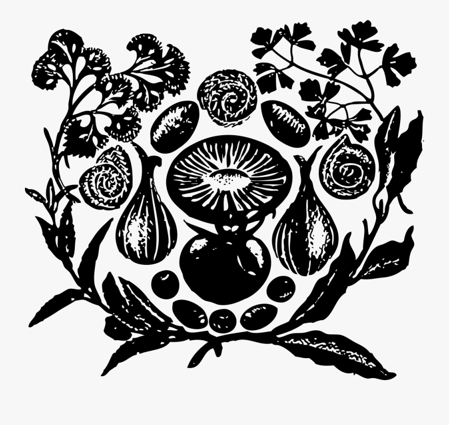Vegetables And Herbs - Vegetables Black And White Png, Transparent Clipart