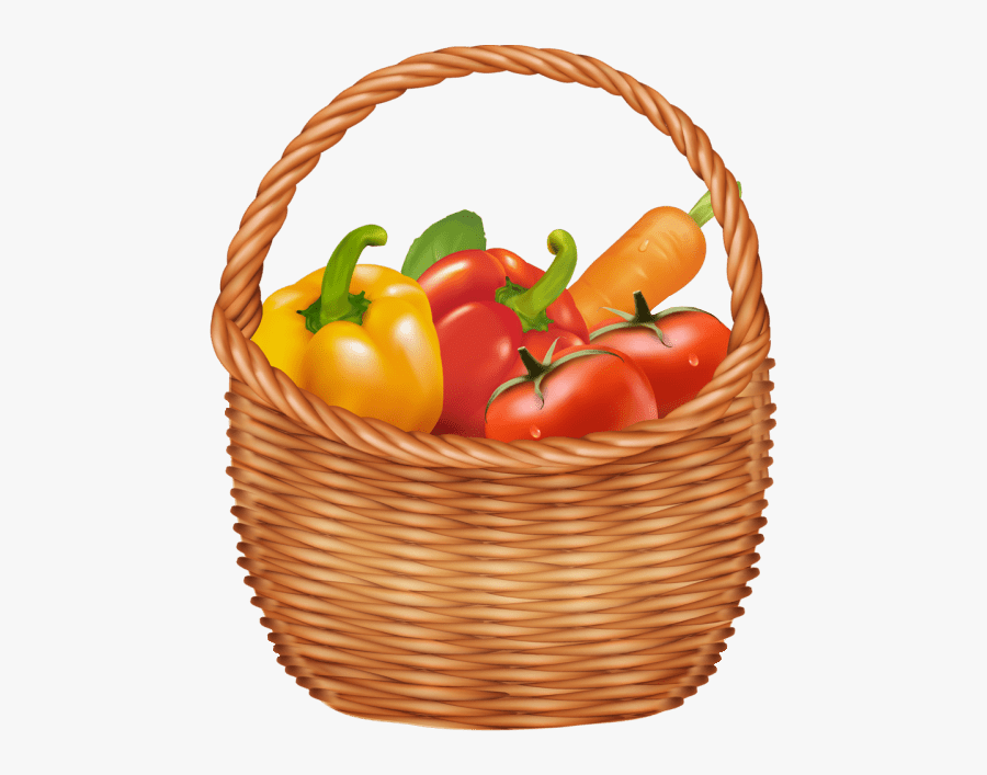 Basket Full Of Vegetables, Transparent Clipart