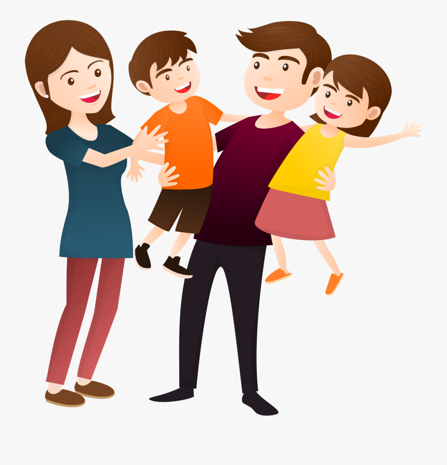 Clipart Family Kiss - Transparent Happy Family Clipart, Transparent Clipart