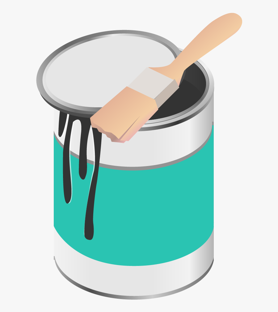 Transparent Paintbrush Clipart - Paint Pot Vector, Transparent Clipart