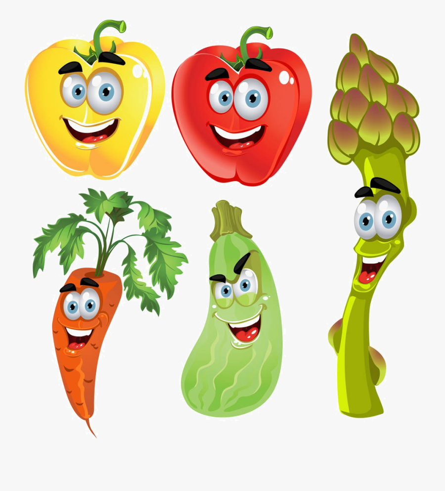 Animated Vegetables Cliparts - Cartoon Vegetables, Transparent Clipart