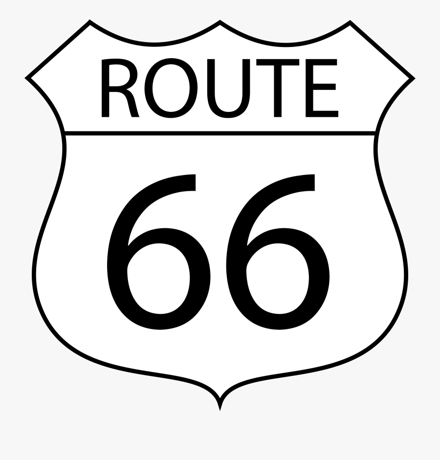Route 66 Sign Vector Clipart Image - Cartoon Route 66 Sign, Transparent Clipart