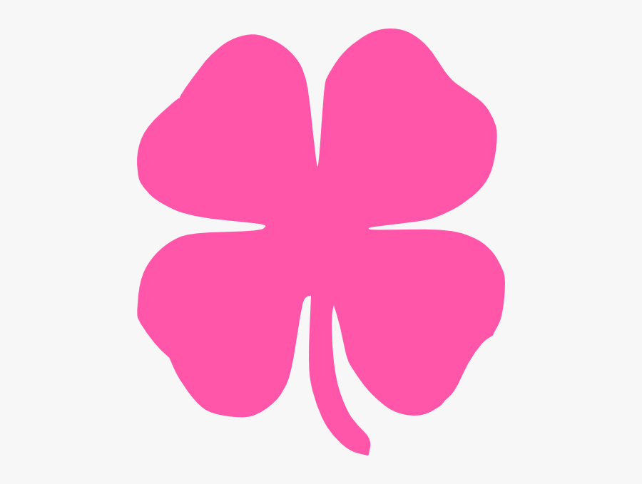 Vector Pink Clover Four Leaf Clip Art Vector - Pink 4 Leaf Clover, Transparent Clipart