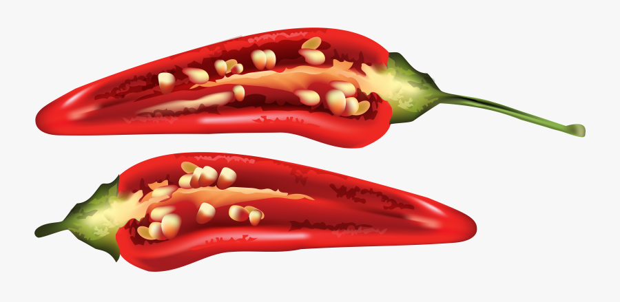 Vegetables Clipart Chile , Png Download - Red Chilli In Half, Transparent Clipart