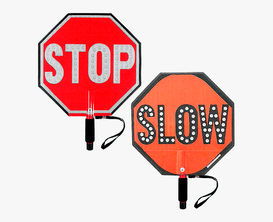 Paddle Stop Slow Flashing Led Hand Held Sign 18 Inch - Stop Sign, Transparent Clipart