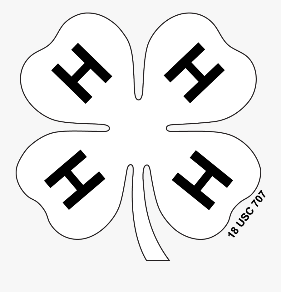 Clover Clipart Clover 4h Png - White 4 H Clover Png, Transparent Clipart