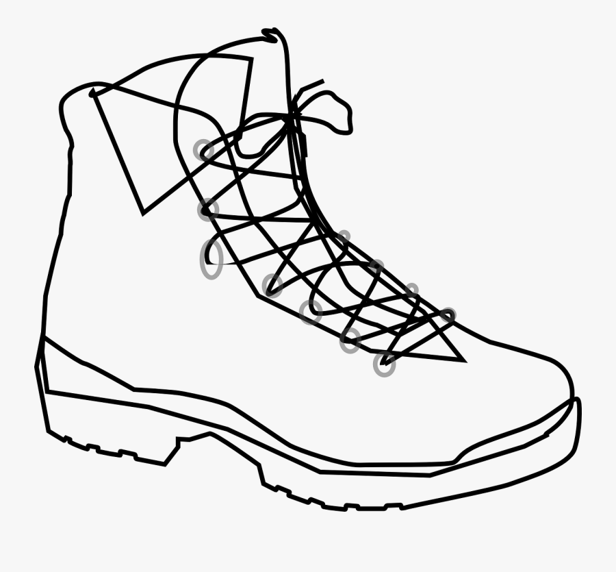 Hiking Boot Clip Art - Boots Outline, Transparent Clipart