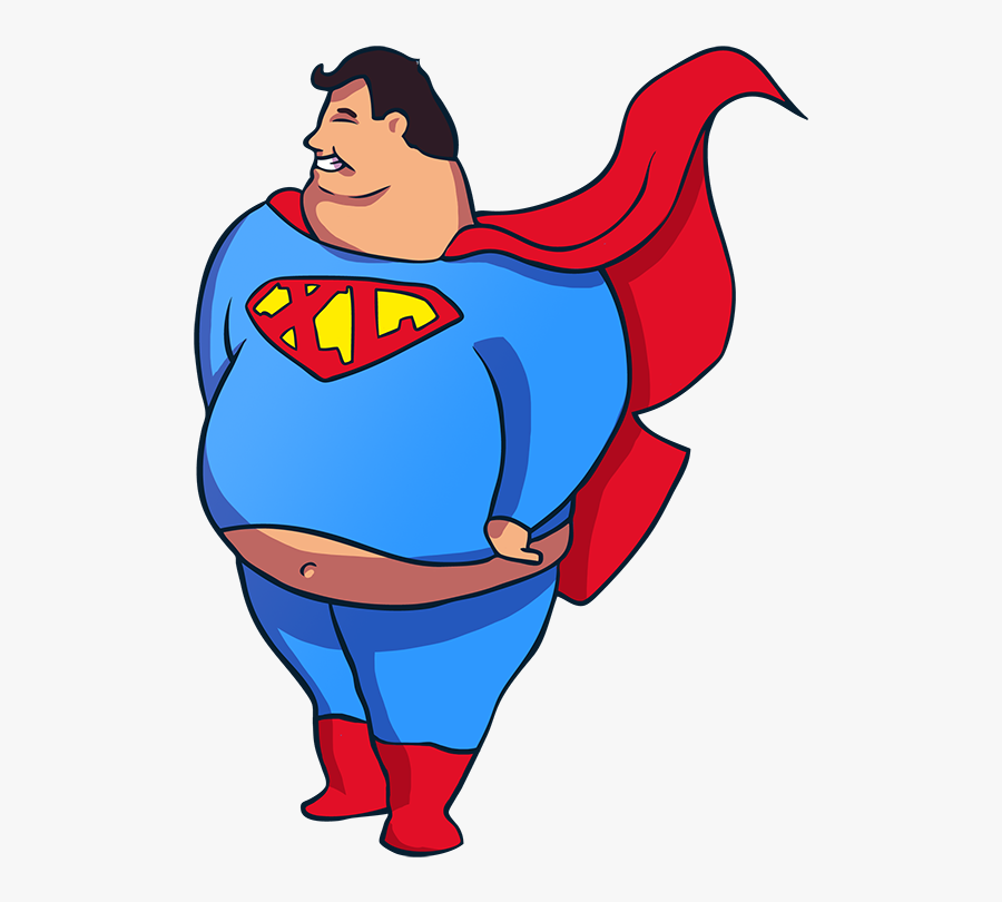 Superman Turkey Clipart - Fat Superman Png, Transparent Clipart