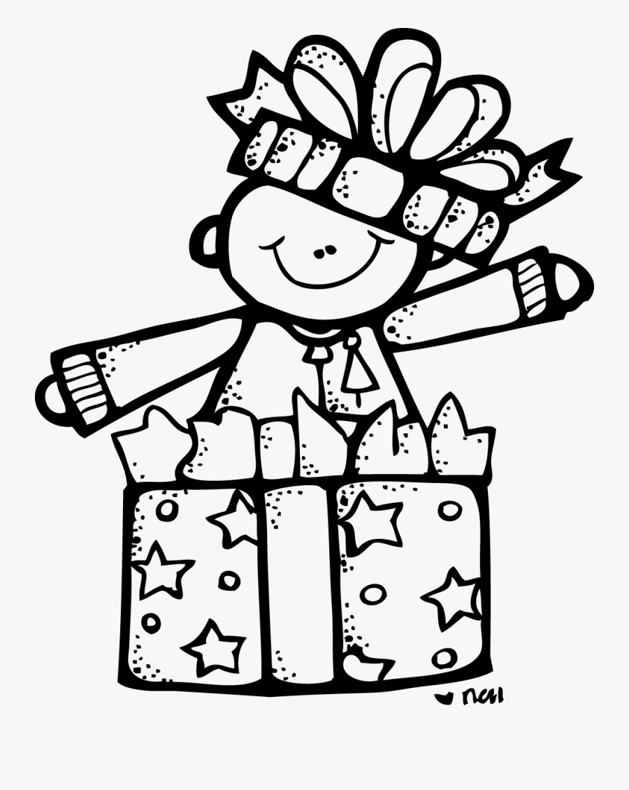 Transparent School Children Clipart Black And White - Melonheadz Christmas Clipart Black And White, Transparent Clipart