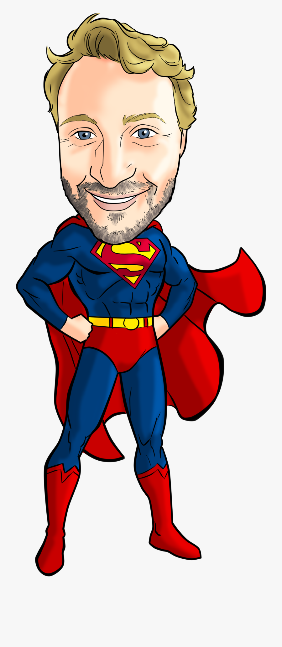 Superman Superhero Caricature Cartoon Youtube - Caricature Superhero, Transparent Clipart