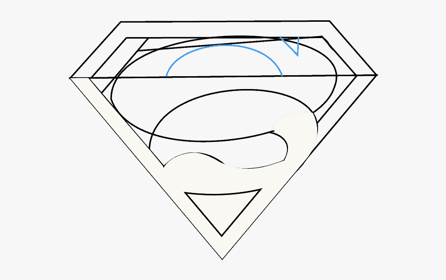 Clip Art Easy Drawing Guides - Step By Step Superman Sign Drawing, Transparent Clipart