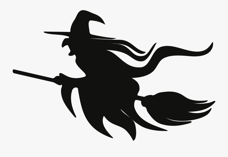 Clip Art Picture Of A Witch On A Broom - Witch On A Broomstick Clipart, Transparent Clipart