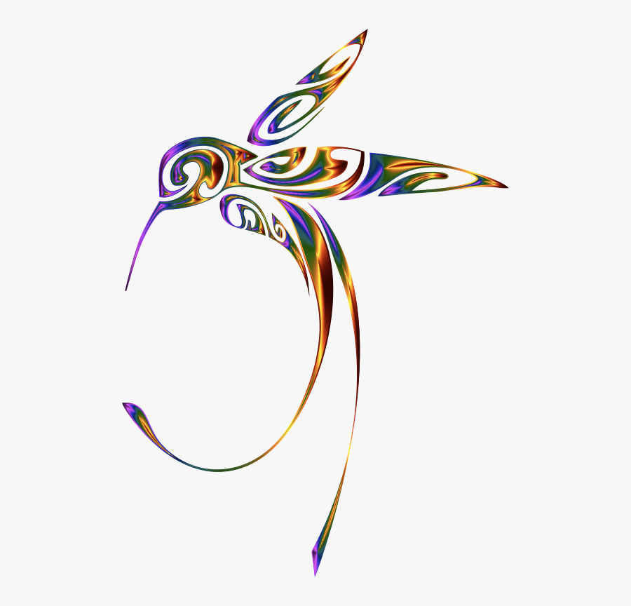 Line Art Hummingbird Drawing Silhouette Cc0 - Psychedelic Hummingbird, Transparent Clipart