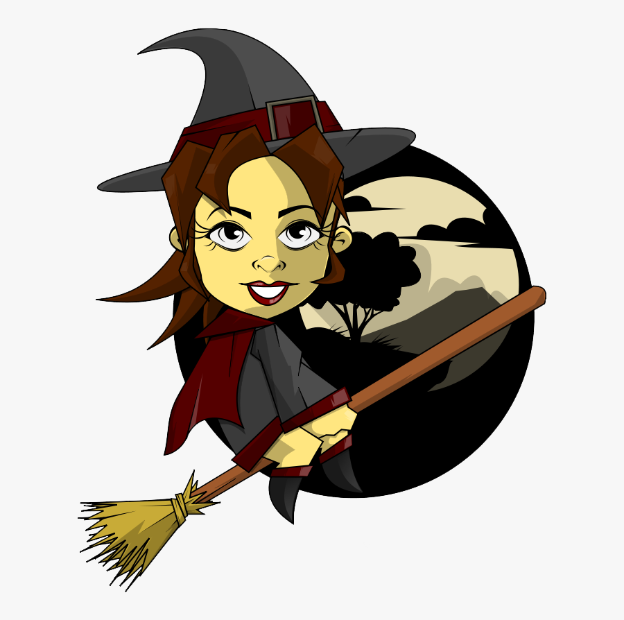 Witchcraft - Clipart - Male Witches Riding Brooms, Transparent Clipart