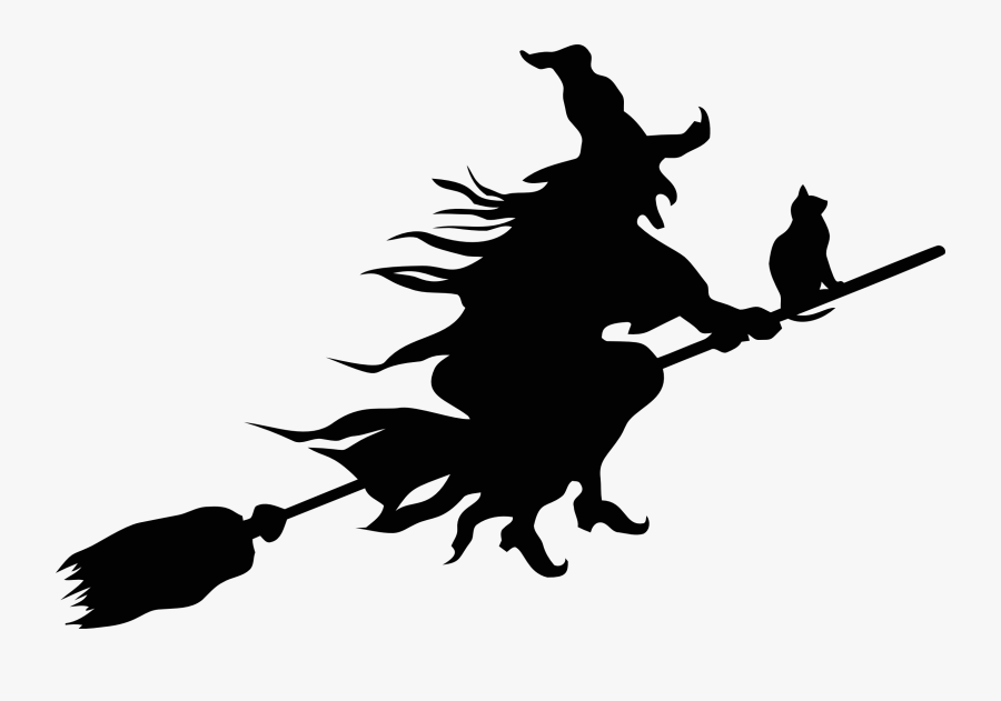 Transparent Witch Clip Art - Witch On Broomstick Clipart, Transparent Clipart
