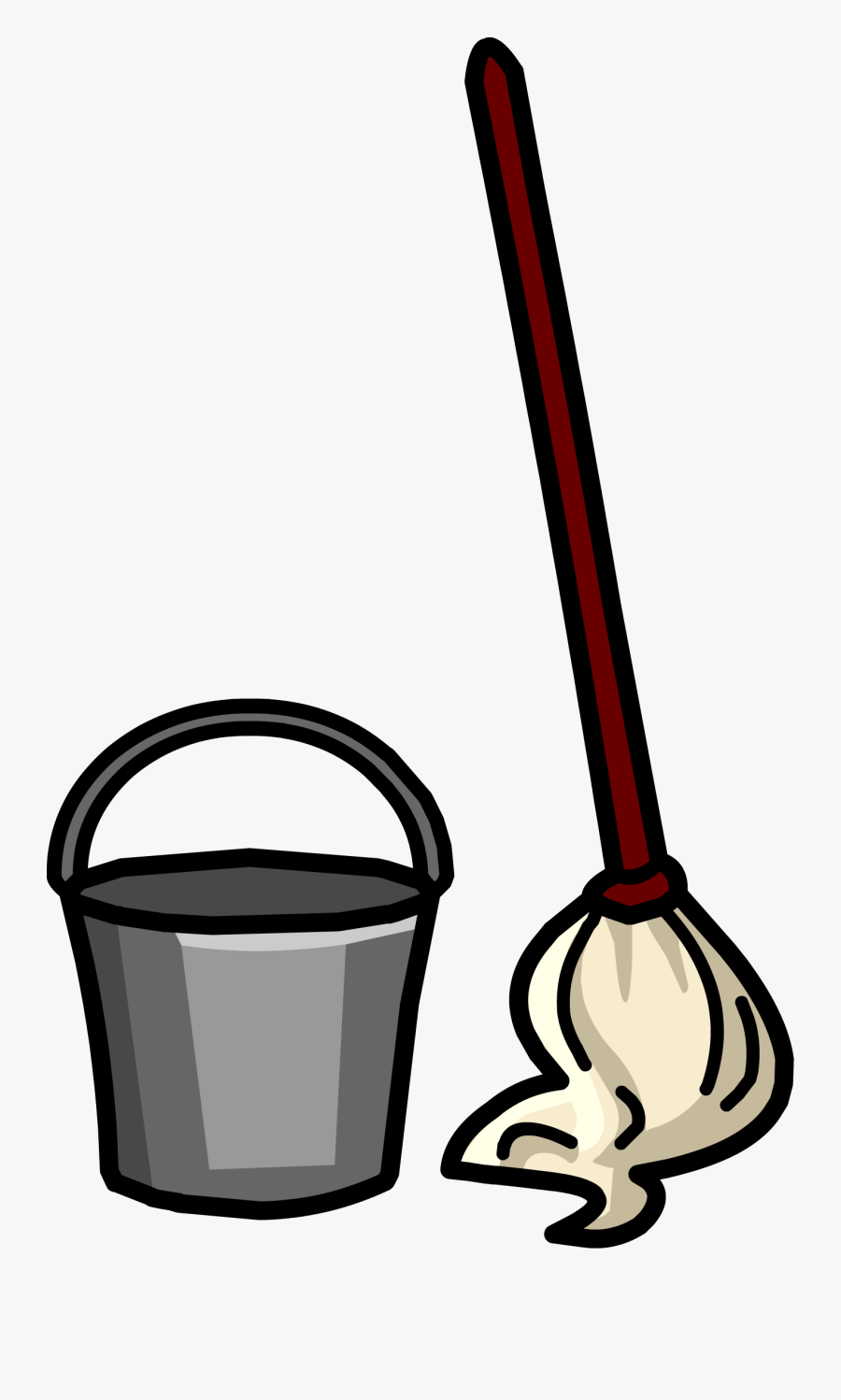 Mop And Broom Clipart - Bucket And Mop Clipart, Transparent Clipart