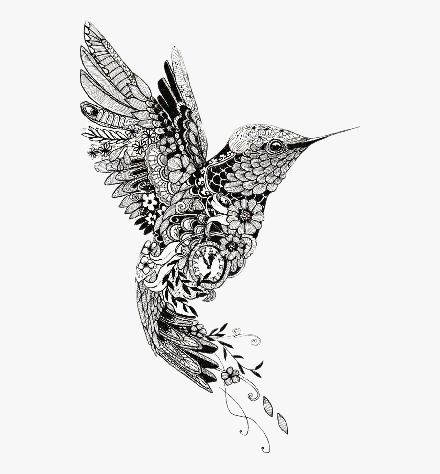 Tattoo Henna Mehndi Mandala Bird Hummingbird Clipart - Kolibri Tattoo Mandala, Transparent Clipart