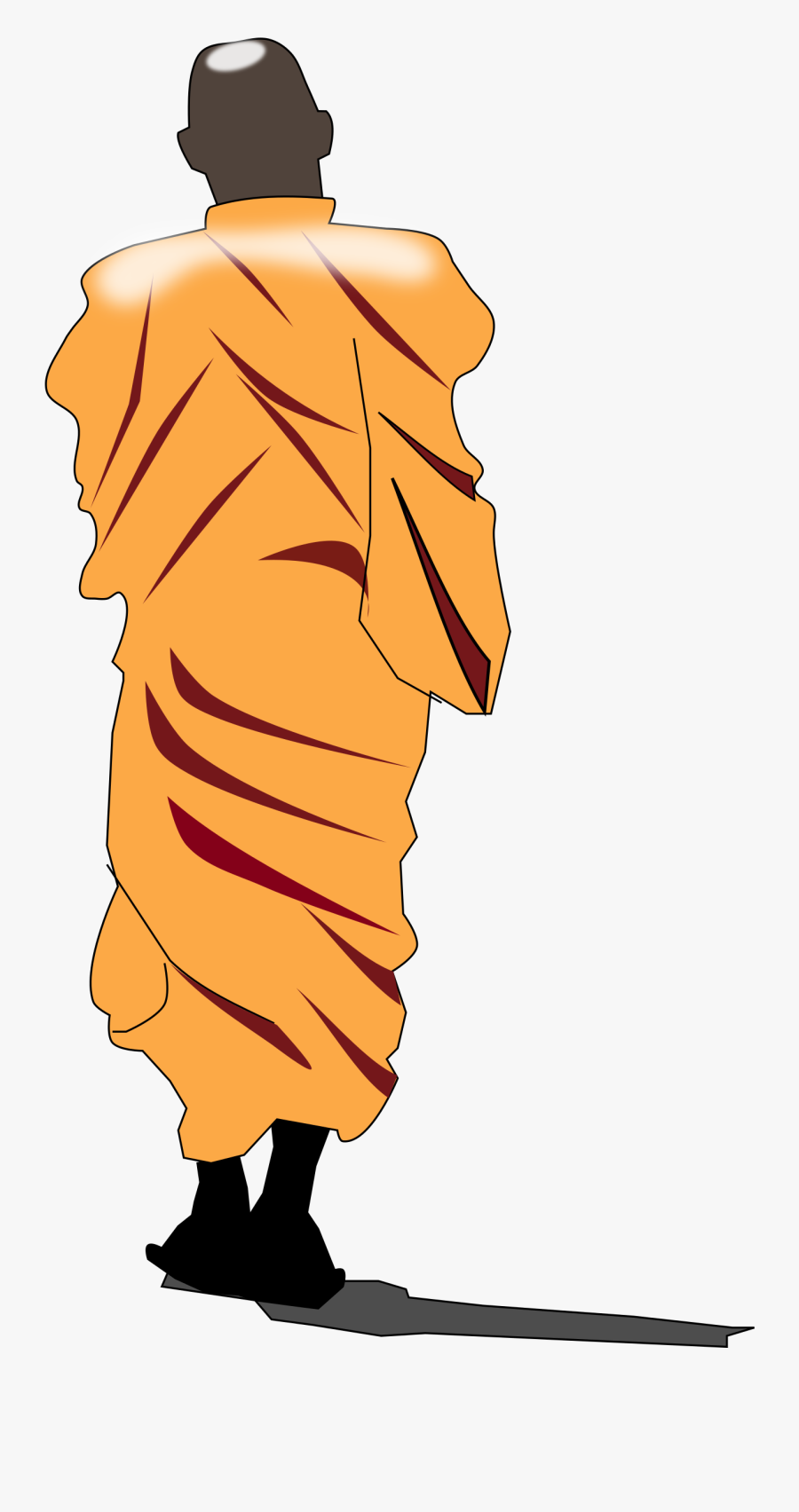 Vector Stock Monk Walking Big Image - Bhikkhu Png, Transparent Clipart