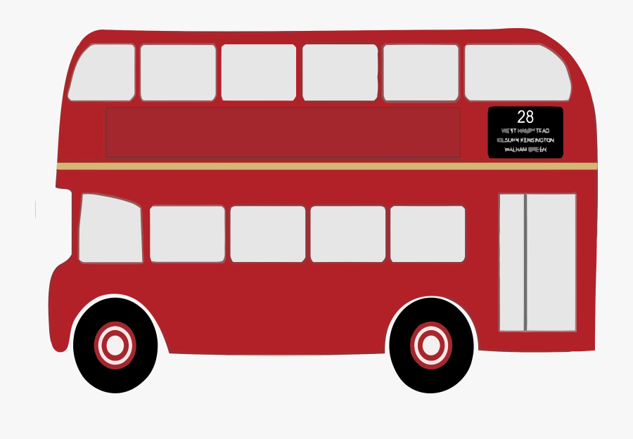 Double Decker Bus - Drawing Of A Double Decker Bus, Transparent Clipart