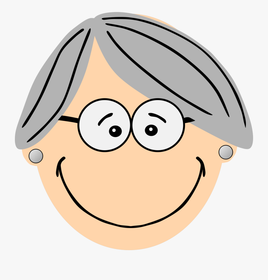 Grey Haired Grandma - Cartoon Character With Blonde Hair And Glasses, Transparent Clipart