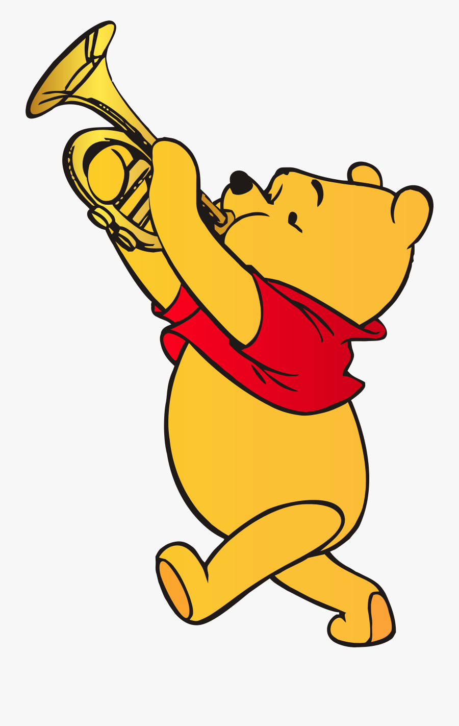 Winnie The Pooh Playing Trumpet Clip Art Web Clipart - Winnie The Pooh Transparent Png, Transparent Clipart
