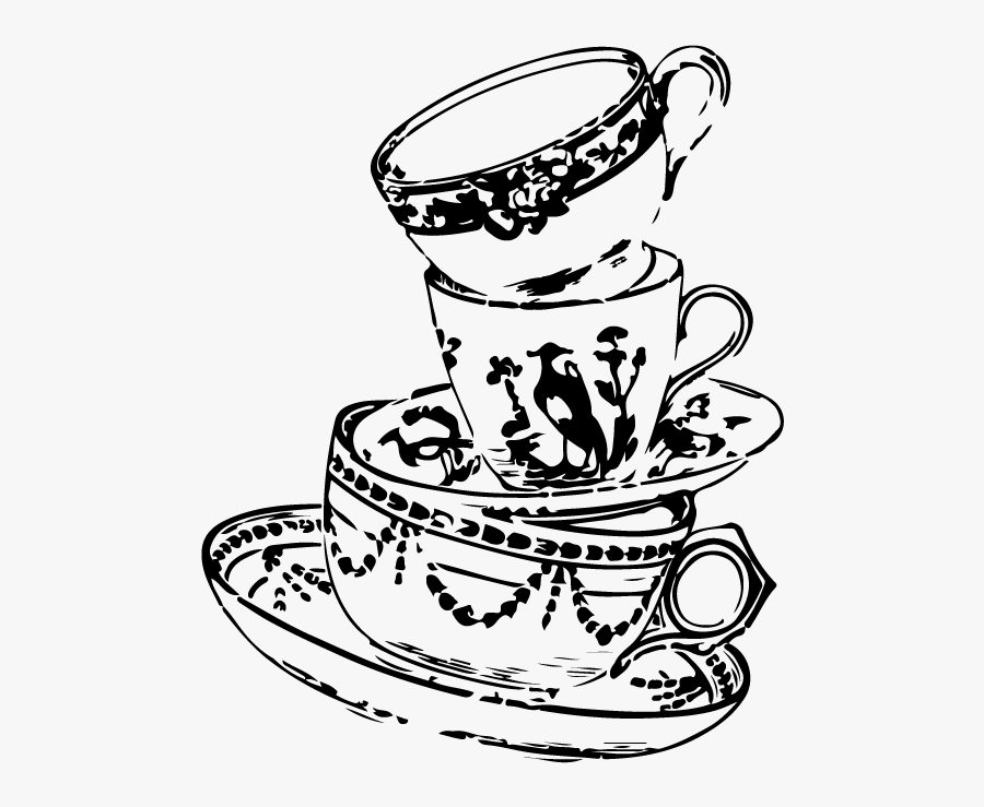 Tea Cup Clipart Mad Hatter - Tea Cup Mad Hatter Drawing, Transparent Clipart