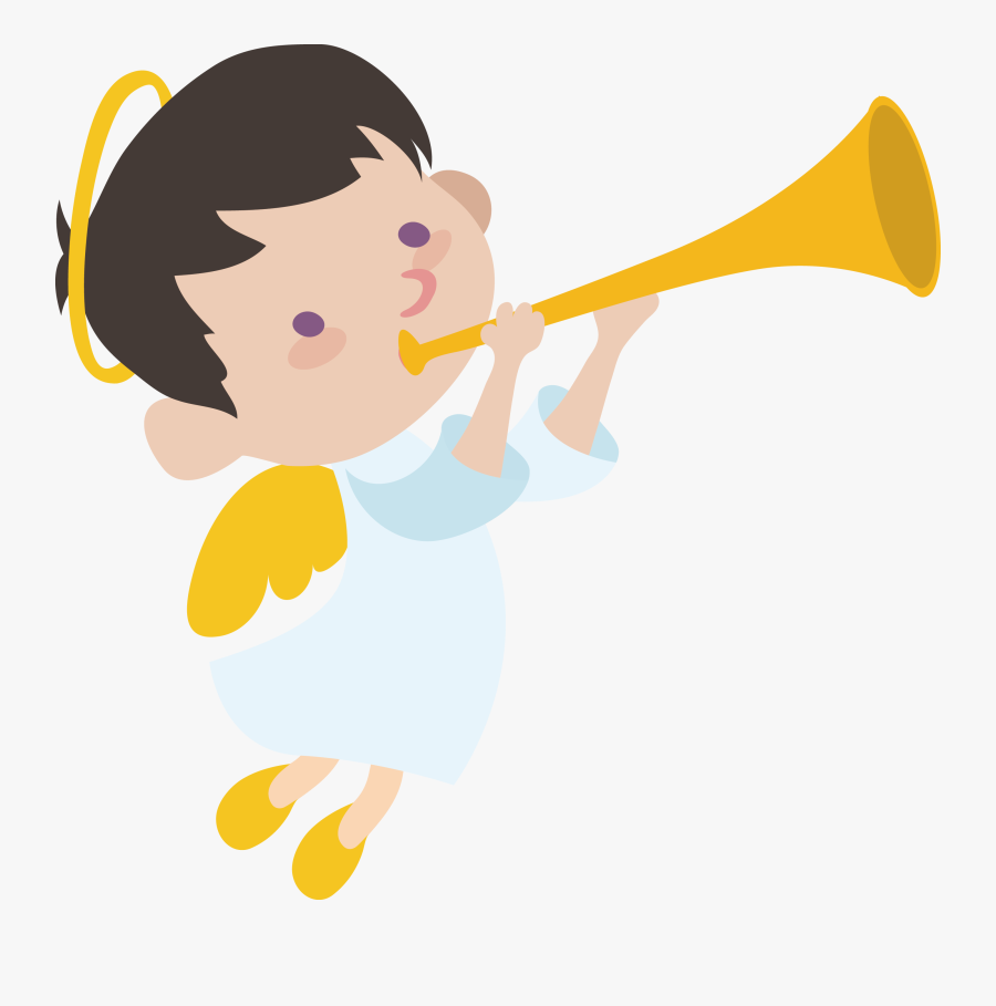 Clip Art Angel With Trumpet Clipart - Boy Angel With Trumpet ...