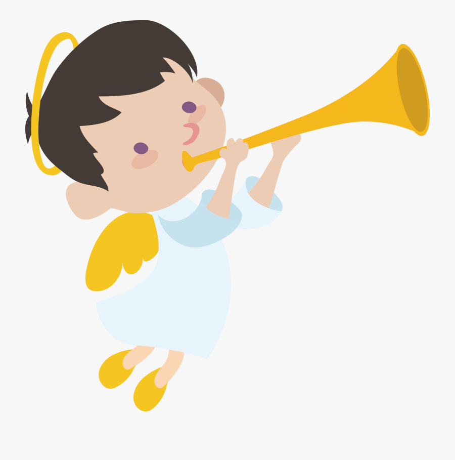 Clip Art Angel With Trumpet Clipart - Boy Angel With Trumpet Png, Transparent Clipart