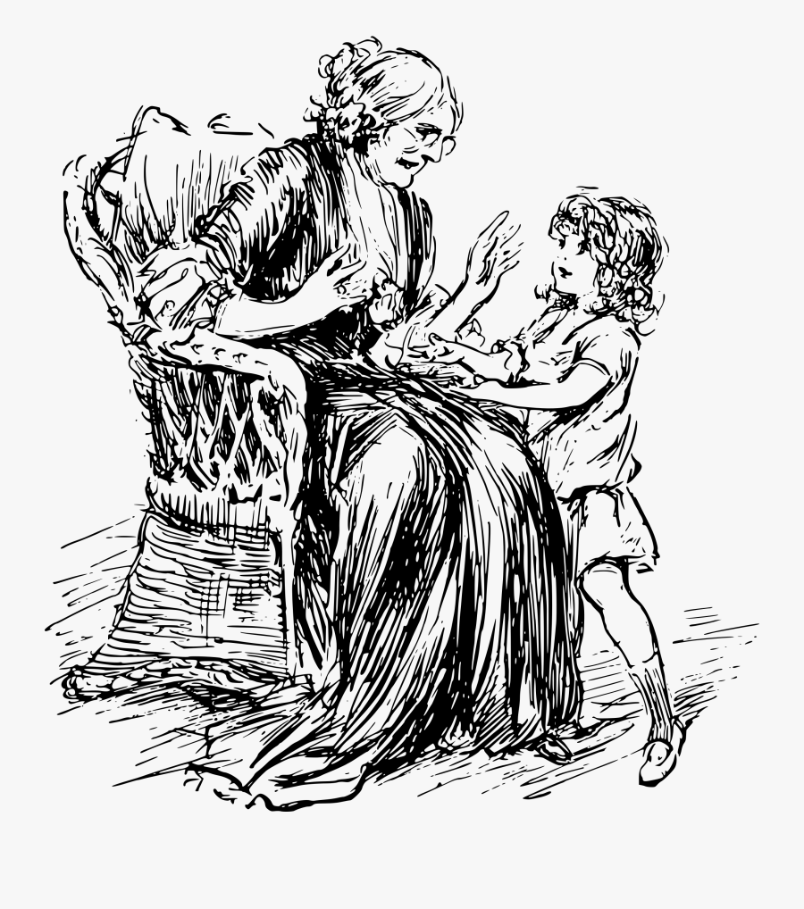 Clipart - Grandma Storytelling - Grandma Storytelling, Transparent Clipart
