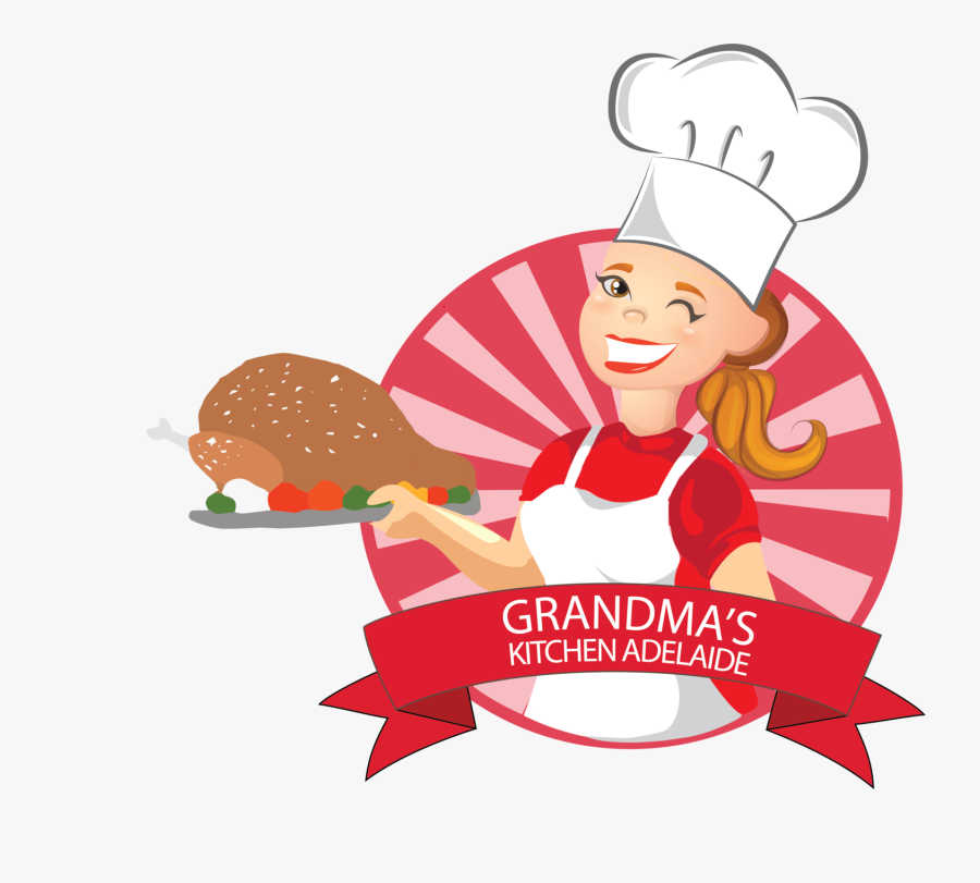 Diner Clipart Grandma - Young Grandma Cooking Cartoon, Transparent Clipart