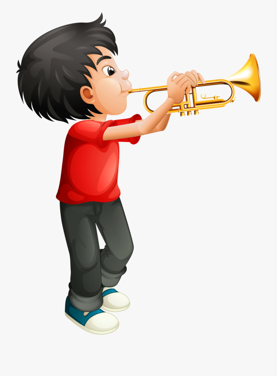 Trumpet Clipart Photo Book[1] - Boy Playing Trumpet Clipart, Transparent Clipart