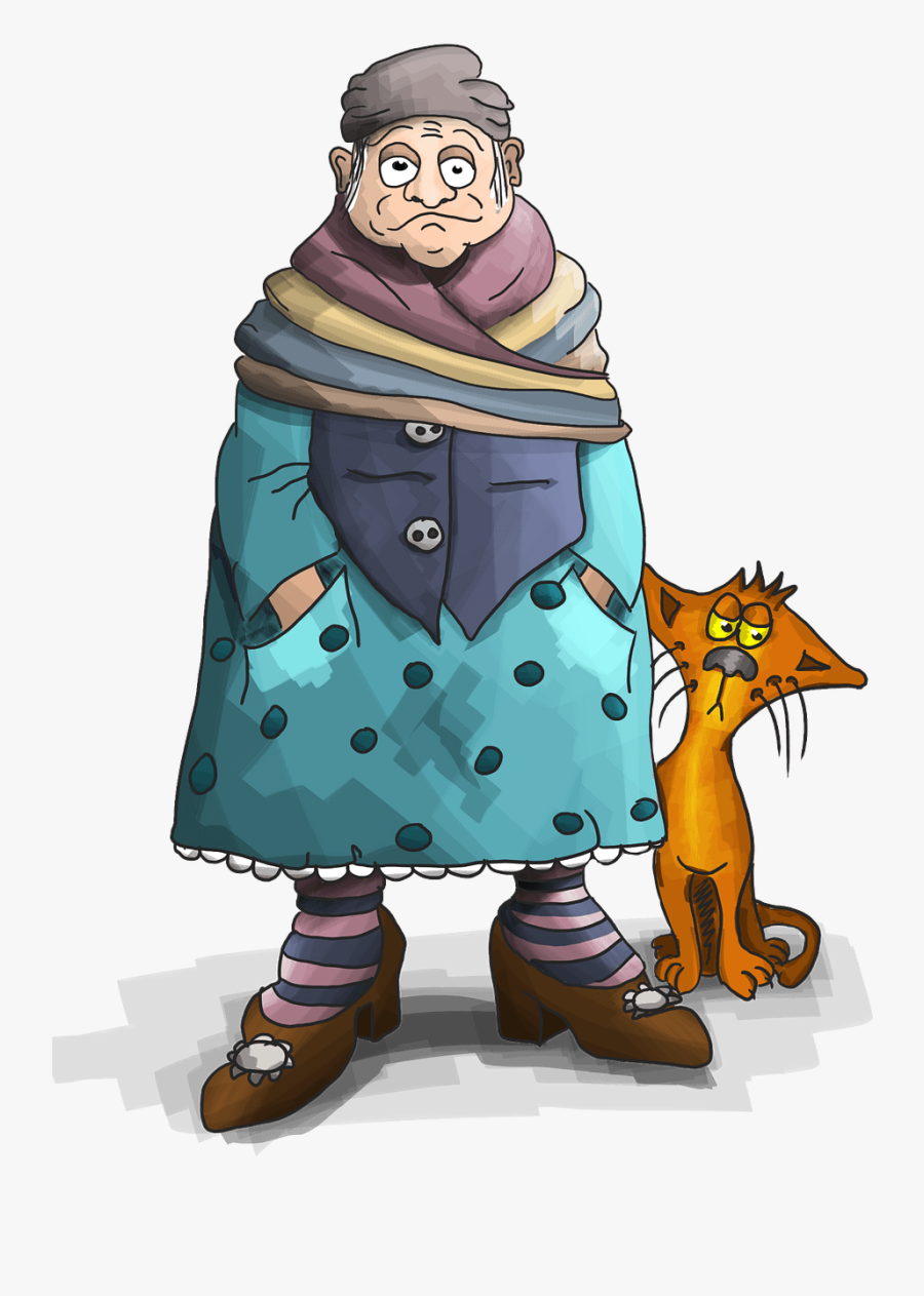 Anciana Con Gatos, Transparent Clipart