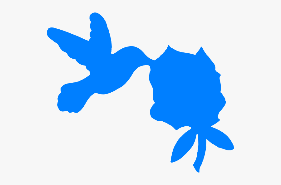 Blue Hummingbird And Bush Svg Clip Arts - Sticker, Transparent Clipart